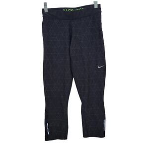 Nike Dri Fit Relay Capri Fitted Athletic Leggings Just Do It Women Sz 695385